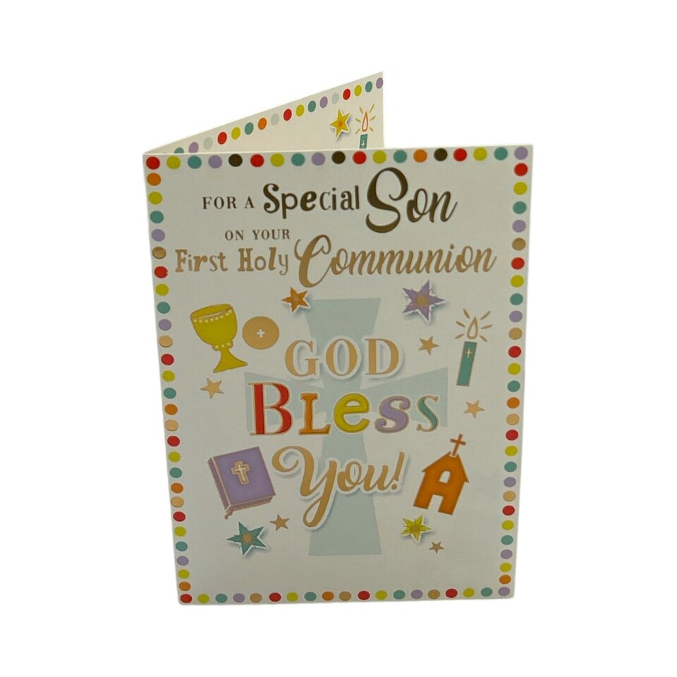 image 1 of For Son First Holy Communion Religious Greeting Card