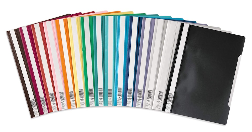 image 1 of Durable Clear View Project Folder Document Report File | 50 Pack | A4 Dark Blue | Blue