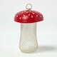 image 1 of Homescapes Red Mushroom Hanging Bird Feeder