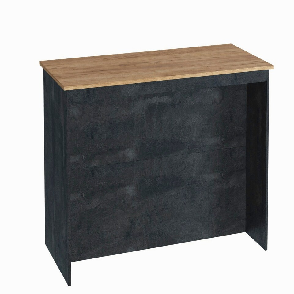 image 1 of Furneo Kitchen Island 02 Graphite Stone and Oak effect N/A