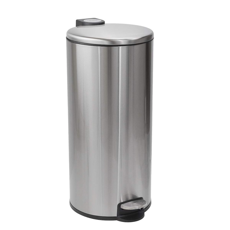 image 1 of CALITEK 30 Litre Kitchen Bin Stainless Steel Odour Free Hands Free Operation with Fingerprint Proof Coating Silver