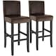 image 1 of Bar Stools with a padded backrest and faux leather cover | Brown | brown | 41 x 40 x 107 cm | 2