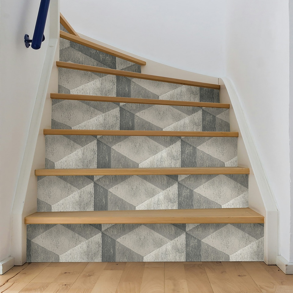 image 1 of NuWallpaper NU2085 Bauhaus Weathered Wood Peel & Stick Wallpaper, Grey Multi