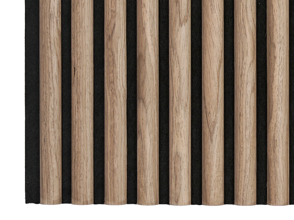 image 1 of Fuse Acoustic Wooden Reeded Wall Panel in Walnut Effect, 2.4m x 0.6m