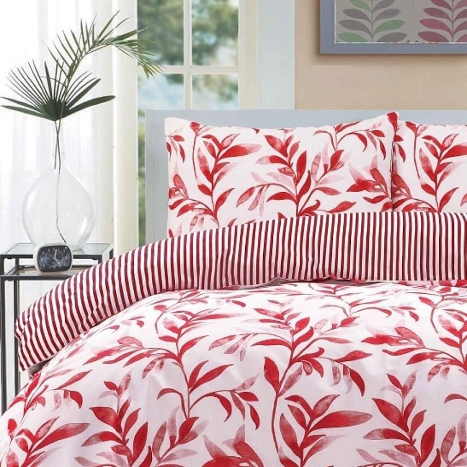 image 1 of Ellie Duvet Cover Set - Double - Red