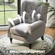 image 5 of HOMCOM Accent Armchair Home Furniture Retro Tufted Club Wood Fabric, Grey