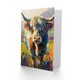 image 2 of Highland Cow Scottish Oil Painting For Him Birthday Card