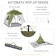 image 4 of Outsunny 4 Man Pop Up Tent Camping Backpacking Dome Tent, Green