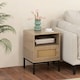 image 4 of COSTWAY Nightstand Set of 2 Accent Table with Storage Brown