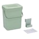 image 1 of 3L Wall Mounted Hanging Recycling Waste Bin Kitchen Cabinet Door with Handle & Lid | Green | Green
