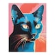 image 4 of Siamese Cat On Pink Red Screen Risograph Style Black Framed Wall Art Print A4