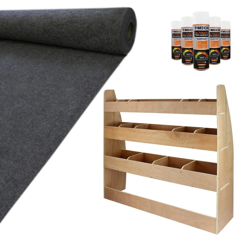 image 1 of 11sqm Anthracite Van Lining, Glue & VW Caddy Rack | Grey