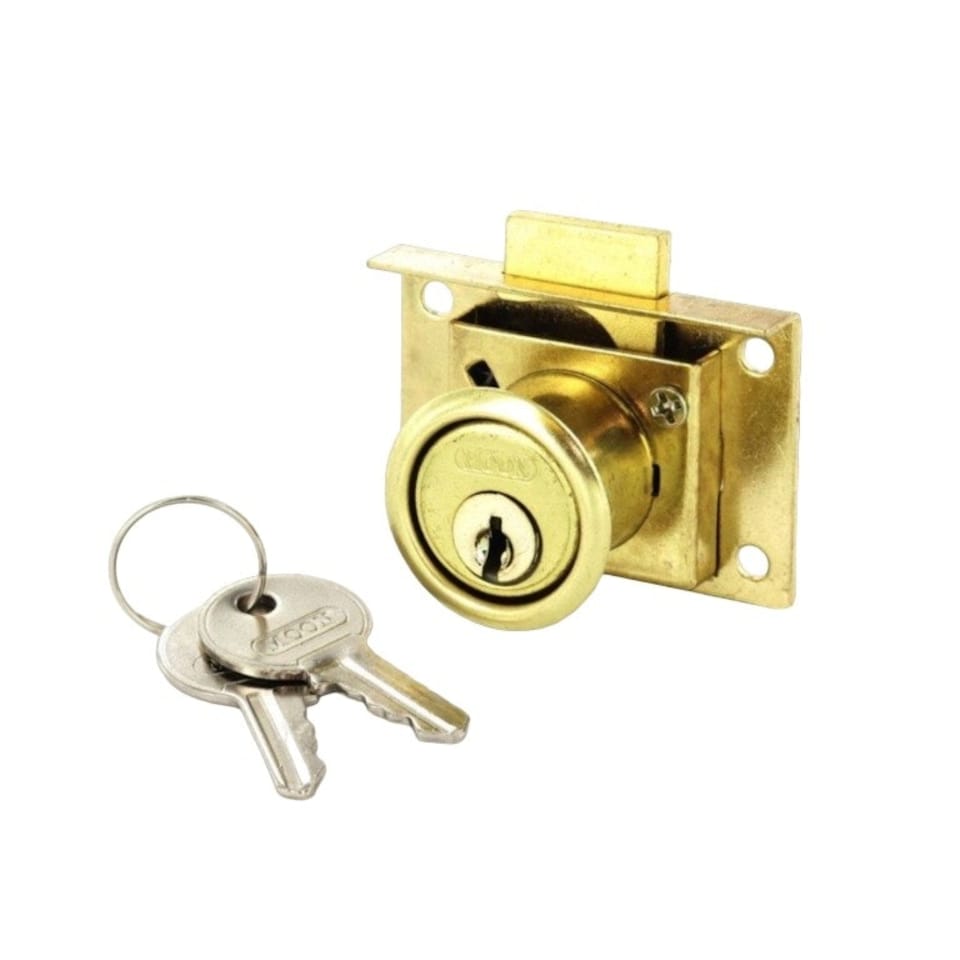 Securit Key Drawer Lock - Gold - 50mm