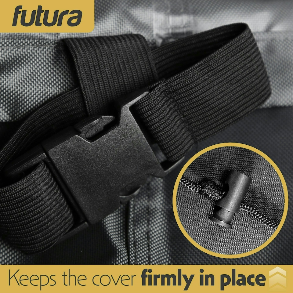 image 1 of Futura Rectangular 200x160x70cm Waterproof Garden Furniture Cover 420D Black