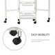 image 5 of HOMCOM Drop-Leaf Kitchen Trolley w/ 3 Baskets, Drawer, 6 Wheels, White