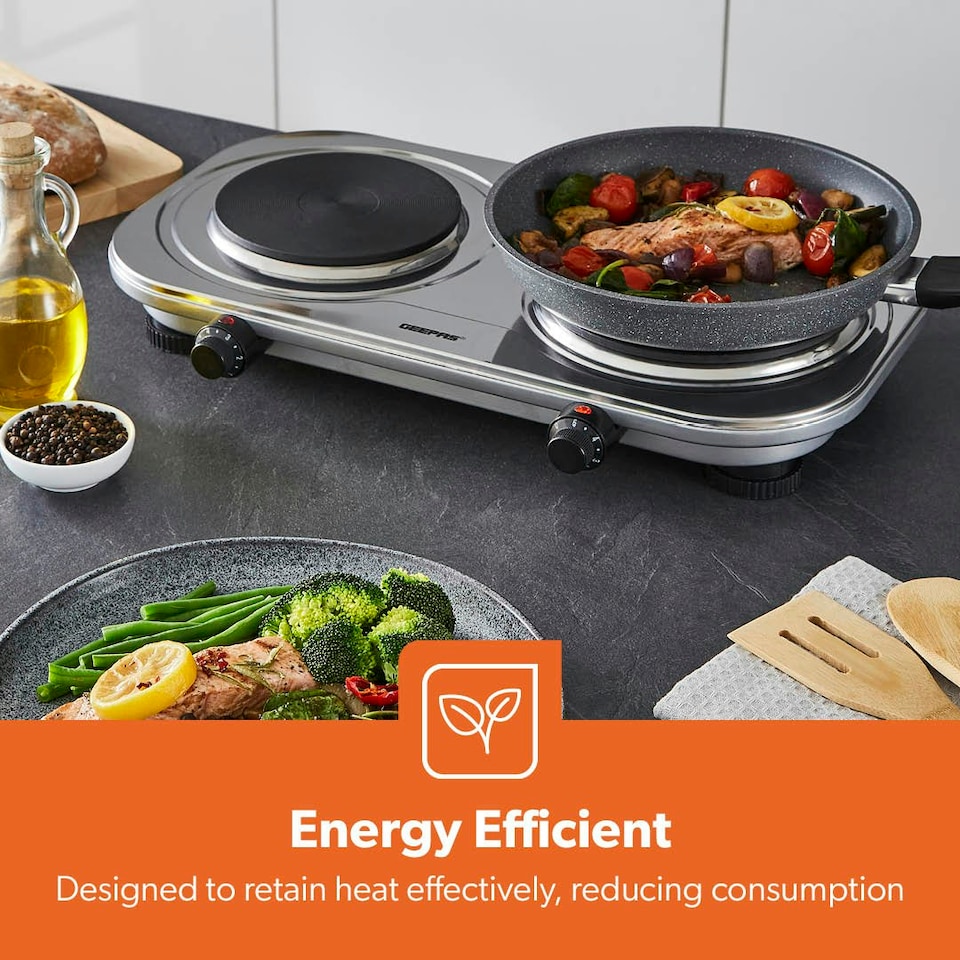 image 1 of GEEPAS 2500W Stainless Steel Double Hot Plate