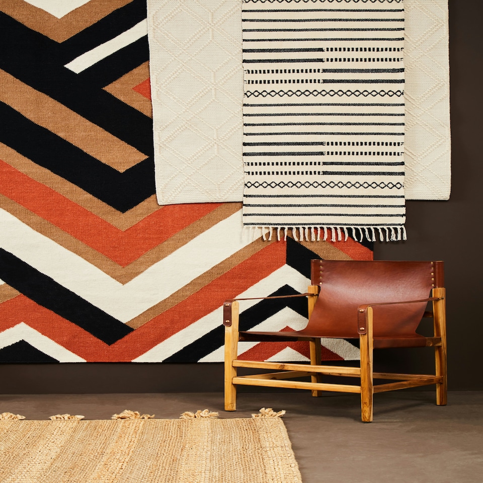 image 1 of Bosie Jango Large Geometric Rug Grey