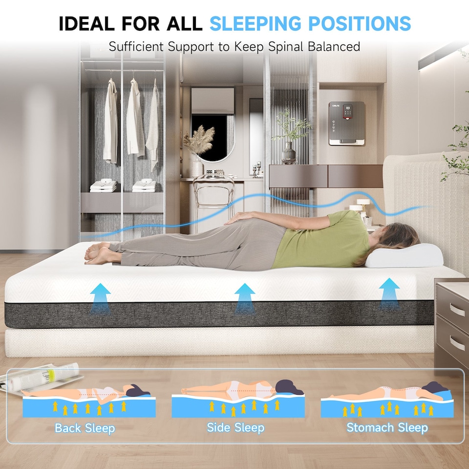 image 1 of Rattantree Memory Foam Mattress Medium Firm Breathable Gel Top,25CM