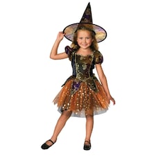 Bristol Novelty Girls Witch Costume - Black/Gold - 3-4 Years 3