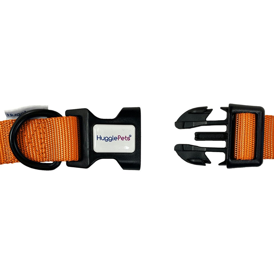 image 1 of HugglePets Snappy Adjustable Dog Collar Orange | S