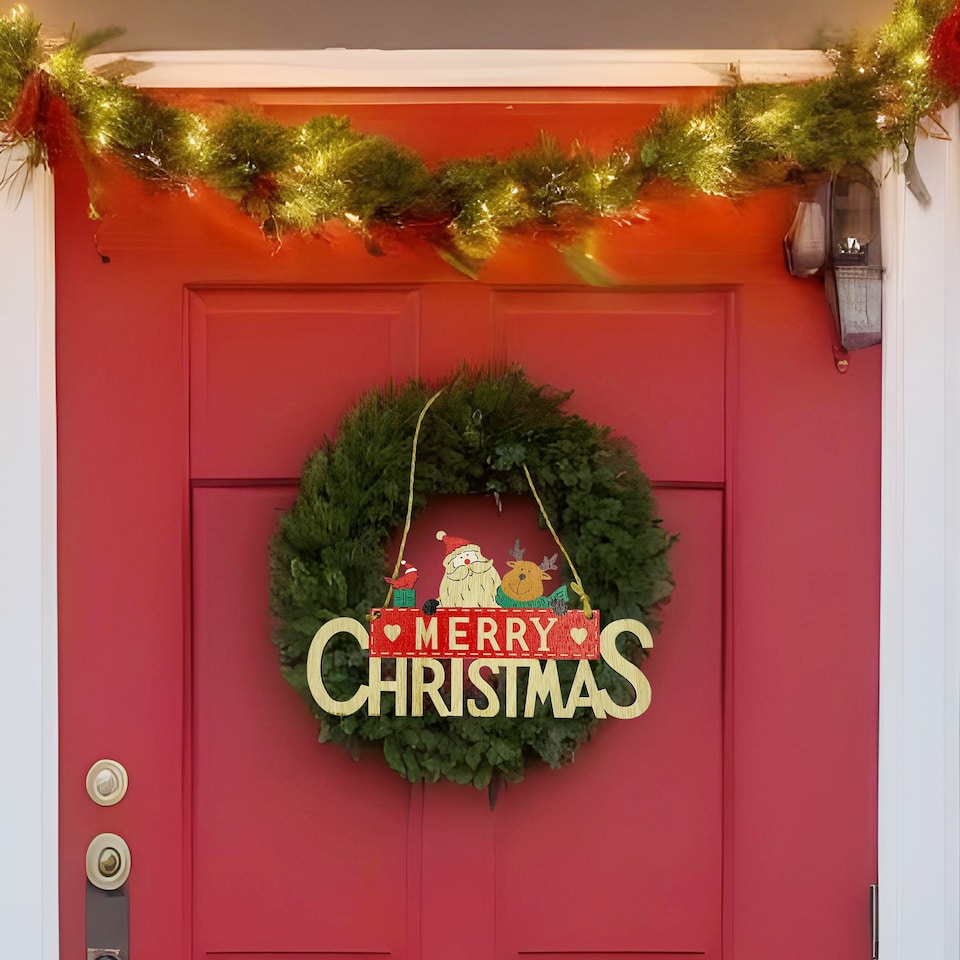 image 1 of Rustic Wooden Christmas Table Sign, Tabletop Merry Xmas Table Ornament