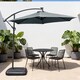 image 8 of Direct Wicker Cantilever Garden Parasol Outdoor Umbrella Sunshade with Crank Handle, Grey | Grey