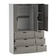 image 6 of RIGA 3 Door 6 Drawer Wardrobe | White | White & Cedar Grey | 10 x 44.5 x 79 | 1