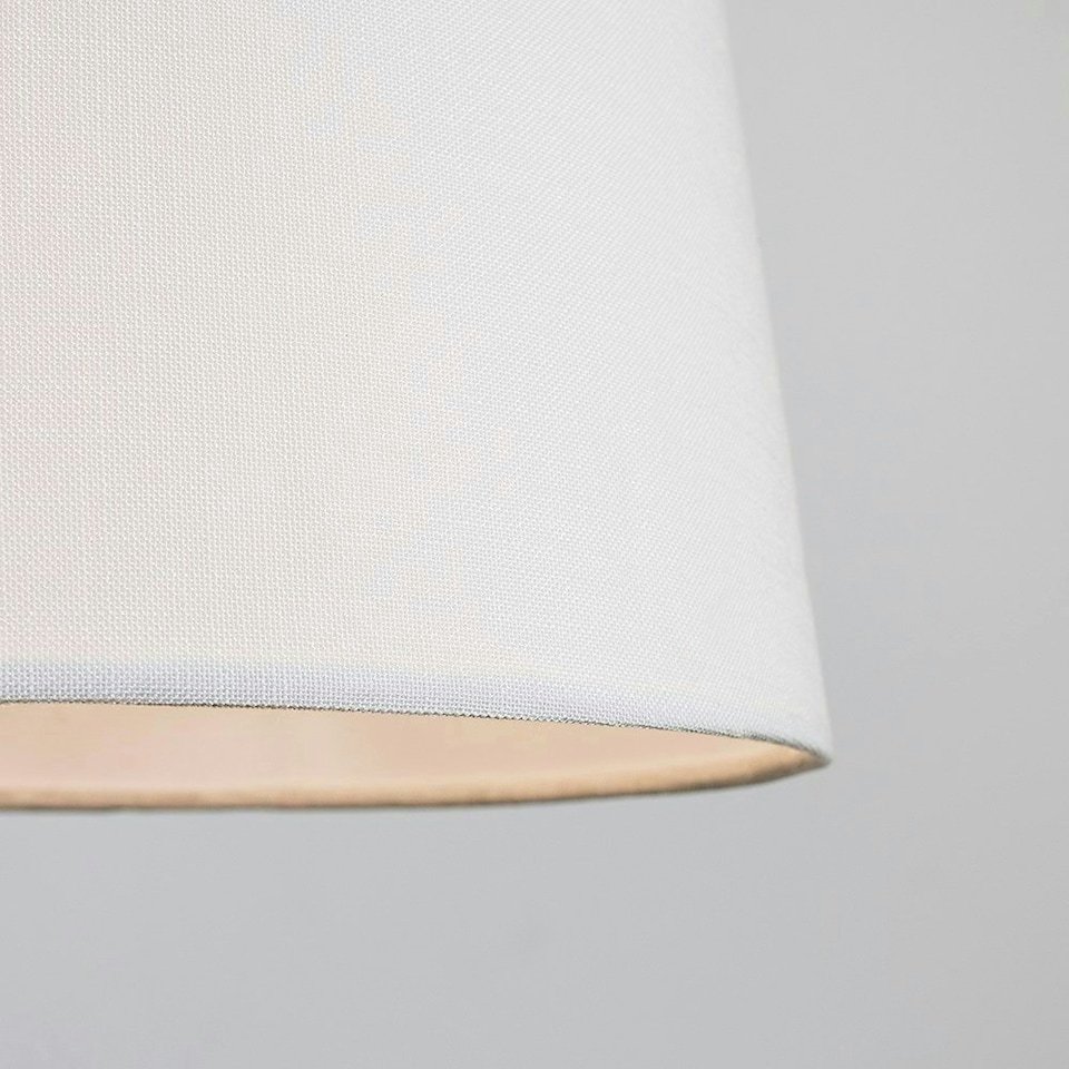 image 1 of ValueLights Modern Tapered White Faux Linen Ceiling Pendant Table Lamp Light Shade