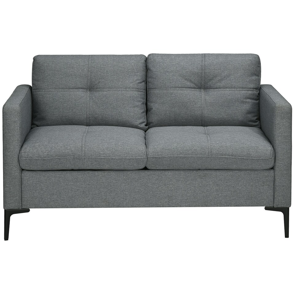 image 1 of HOMCOM Modern Loveseat Sofa Upholstered 2 Seater Settee for Living Room Bedroom