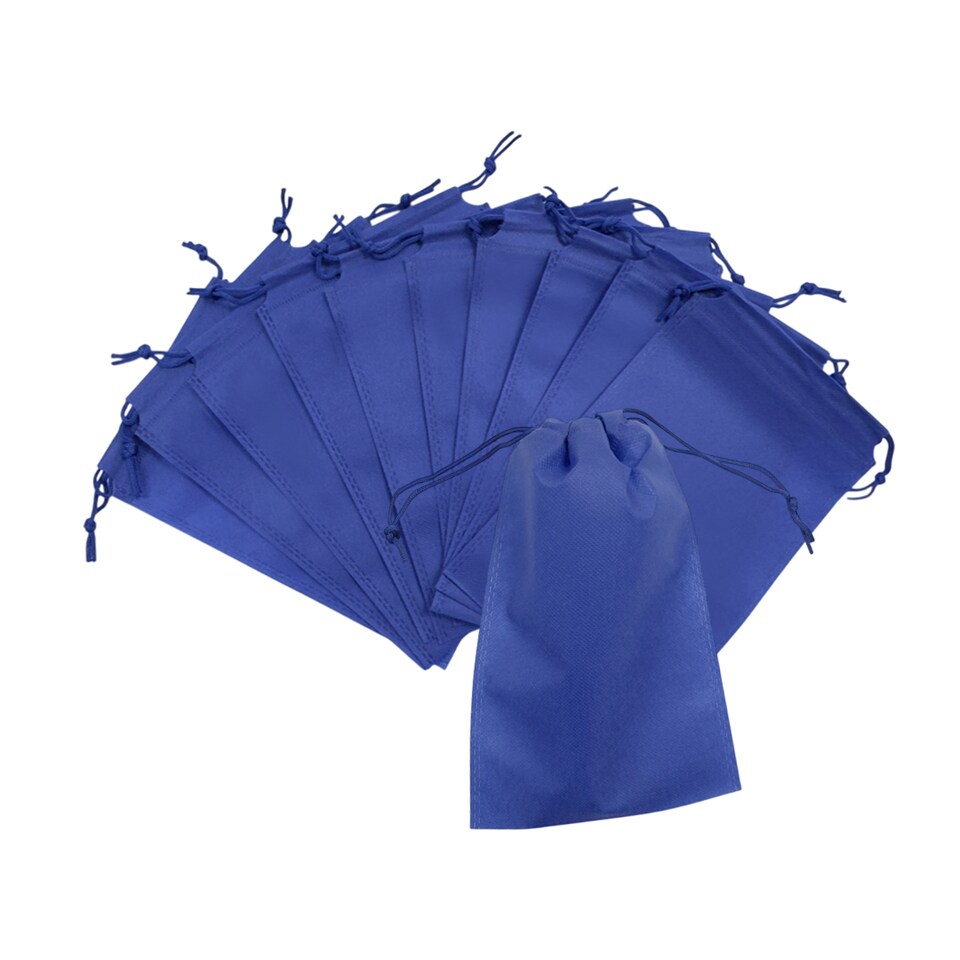 image 1 of Pack of 25 Blue Coloured 20x15cm Non-Woven Drawstring Bags | Blue