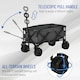 image 3 of Outsunny Outdoor Cart Folding Cargo Wagon Trailer Beach w/ Handle Dark Grey