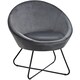 image 1 of Accent Chair Centera - boucle or velvet fabric, curved backrest, and steel frame | Grey | velvet look anthracite | One Size | 1