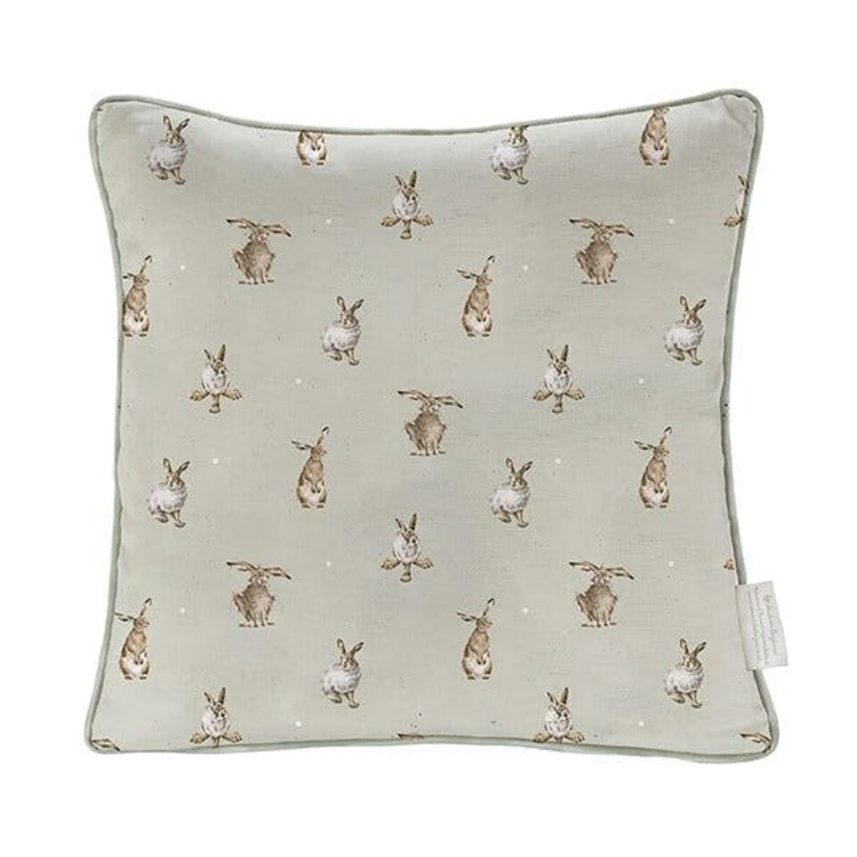 image 1 of Wrendale Designs 40cm Winter Hare Square Cushion | Cream