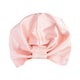 image 2 of Brushworks Satin Hair Turban - Light Pink Elasticated Sleep Cap for Curly Hair | Pink | Light Pink