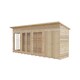 image 2 of Lela 16x4 Summerhouse including Storage - L125.8 x W476 x H229.9 cm | Brown