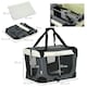 image 7 of PawHut 51cm Foldable Pet Carrier Bag Soft Travel Dog Crate for Mini Dogs Grey