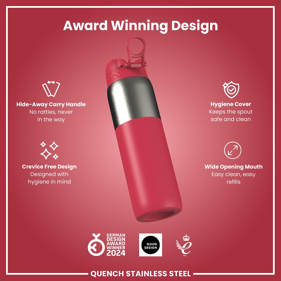 image 1 of Leak Proof 1 Litre Water Bottle, Stainless Steel, 1200ml (40oz)