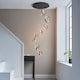 image 3 of Cosma Modern Designer Integrated LED Cluster Drop Pendant 8 Light Textured Black Finish