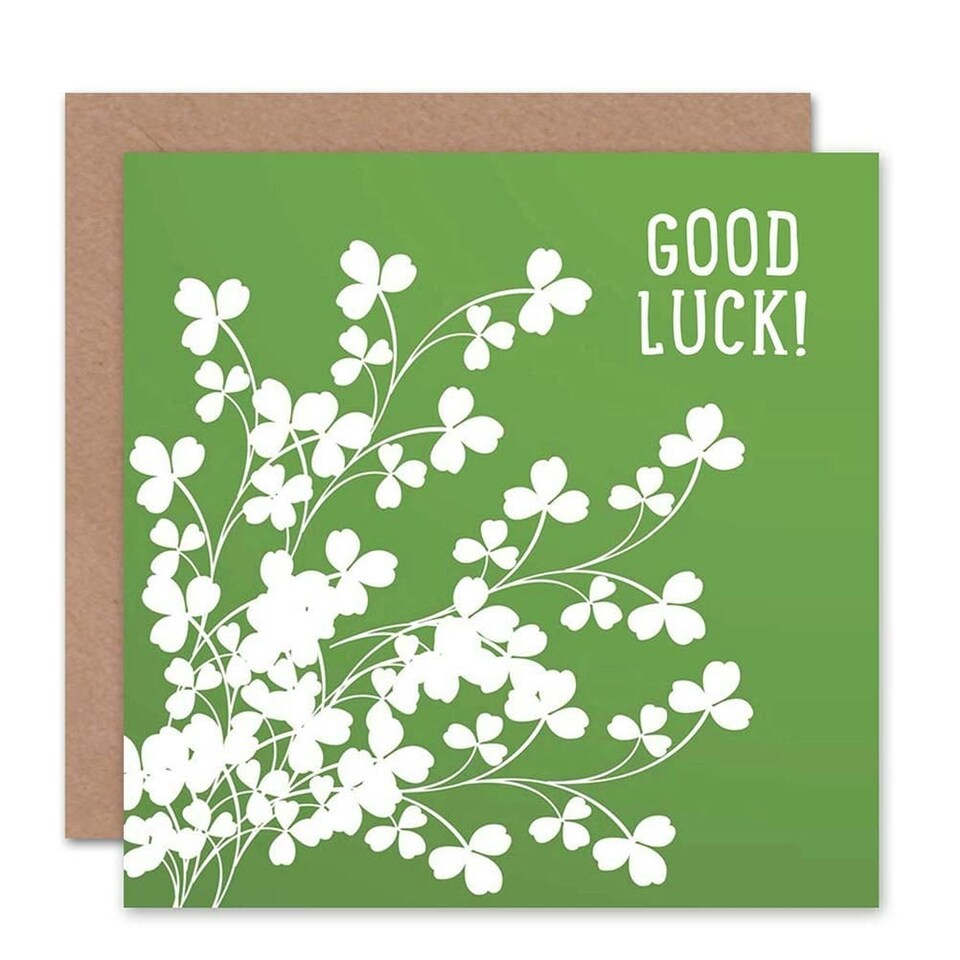image 1 of Clover Green Spring St Patricks Floral Good Luck Card