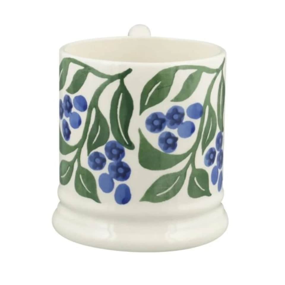 image 1 of Mug: 1 x 300ml Emma Bridgewater Blueberries 1/2 Pint Mug, Ceramic White