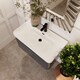 image 3 of Balterley Arch Modern Bathroom Wall Hung 1 Drawer Vanity Unit & Ceramic Basin | Grey | Satin Soft Black