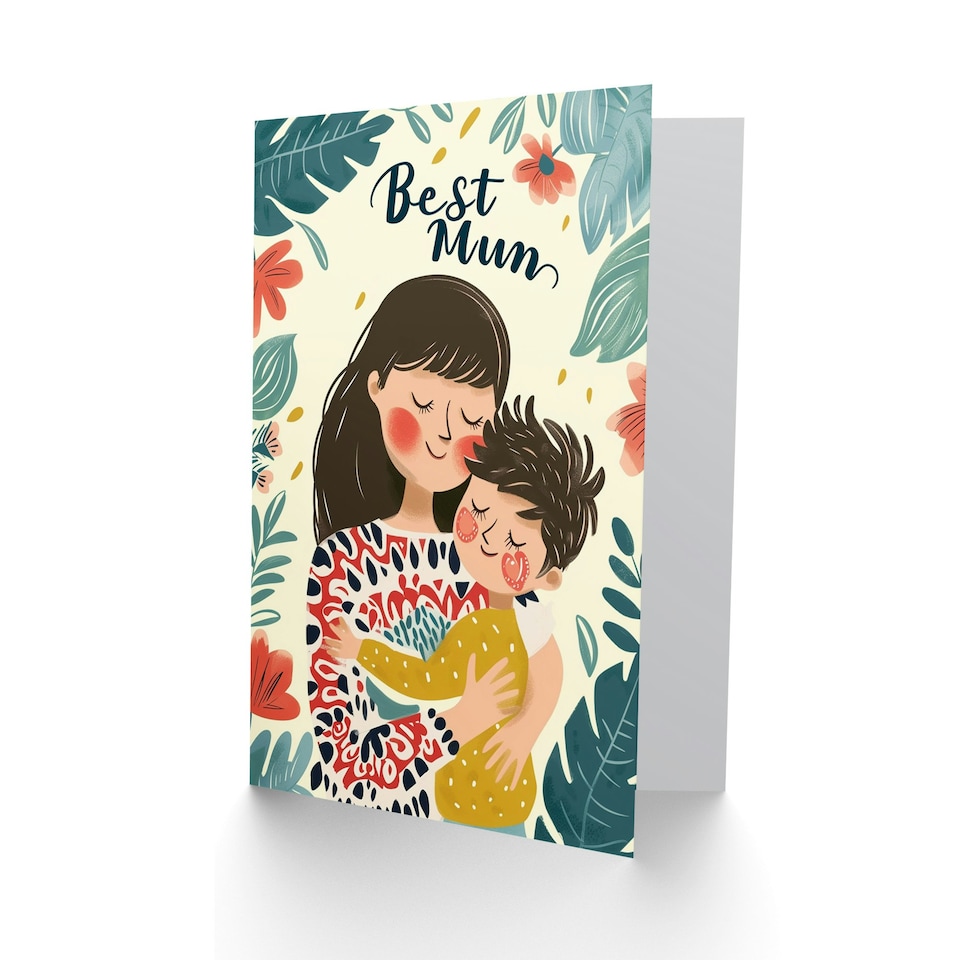 image 1 of Mothers Day Card Best Mum Hug From Son