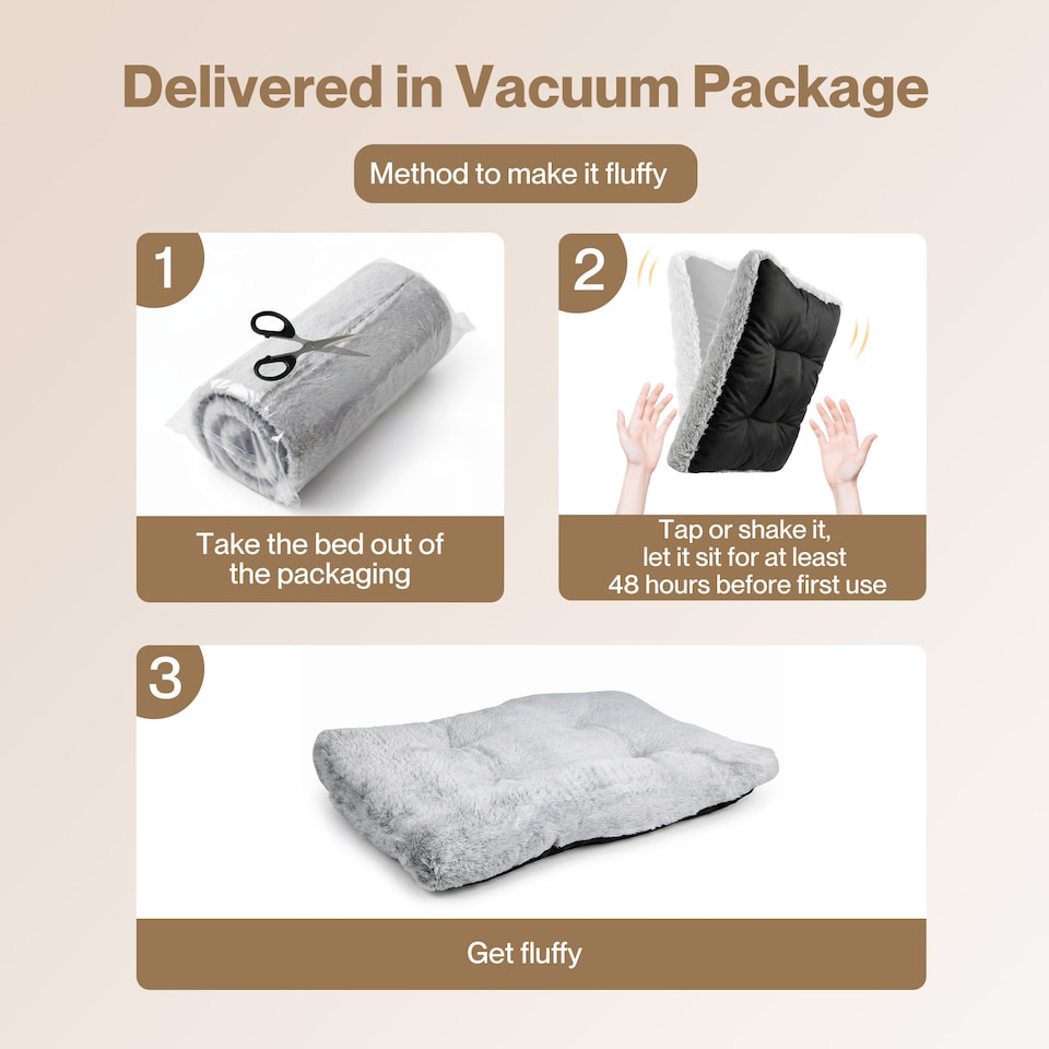 image 1 of Skylos Soft Plush Pet Bed Washable Cushion Mat for Dog Cat Crate Puppy | Grey | 75 x 50cm | One Size