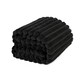 image 1 of OHS Faux Fur Rib Fleece Blanket, 125x150cm - Black