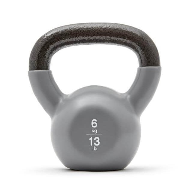 Reebok 6kg Cast Iron Kettlebell, Vinyl-Coated with Wide Handle