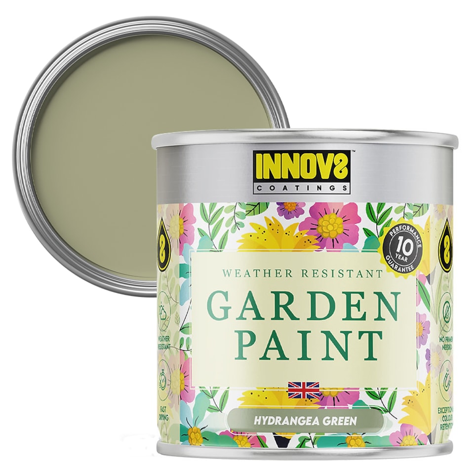 image 1 of Innov8 Coatings Garden Paint - - 750ml - Hydrangea Green - Satin Finish - 10 Year Guarantee | Green | Sage Green | 1