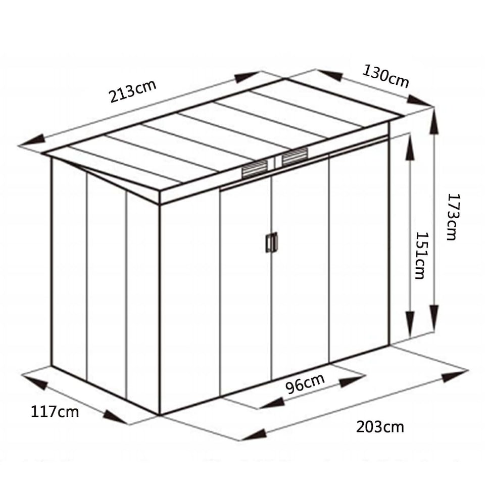 image 1 of 7FT x 4FT Outdoor Storage Shed Large Tool Utility Storage House W/Sliding Door