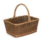 image 1 of Rectangular Unpeeled Willow Shopping Basket Brown | Brown | M