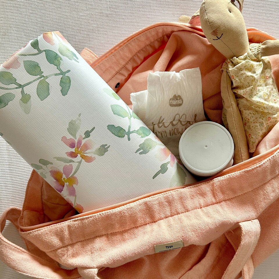 image 1 of The Gilded Bird Travel Baby Changing Mat - Pretty Stems