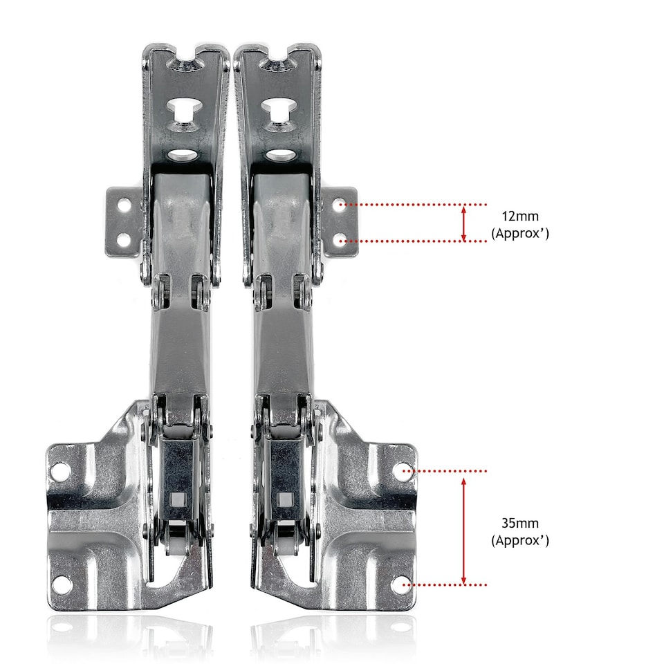 image 1 of SPARES2GO Door Hinges for Bosch Fridge Freezer 3306 3702 3307 3703 5.0 41.5 Pair Hinge Silver